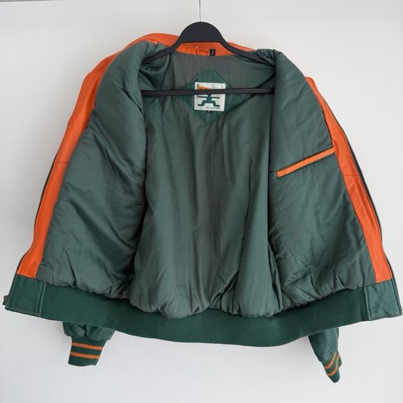 Vintage Miami Hurricanes Leather Jacket Mens Large Varsity Football Retro Logo - Picture 10 of 15